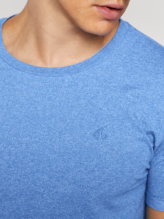 Strukturiertes T-Shirt mit Print - Männer - water sport blue Strukturiertes T-Shirt mit Print - Männer - water sport blue - 9 - TOM TAILOR Denim
