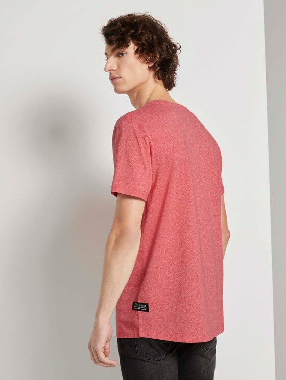 Strukturiertes T-Shirt - Männer - normal red melange Strukturiertes T-Shirt - Männer - normal red melange - 2 - TOM TAILOR Denim