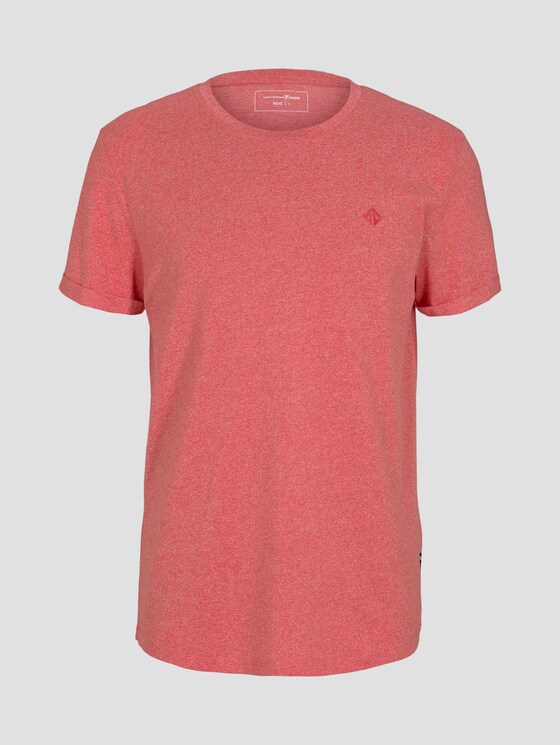 Strukturiertes T-Shirt - Männer - normal red melange Strukturiertes T-Shirt - Männer - normal red melange - 7 - TOM TAILOR Denim