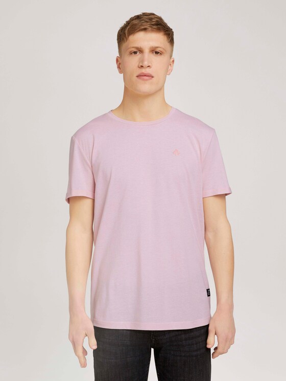Strukturiertes T-Shirt - Männer - soft peach skin melange Strukturiertes T-Shirt - Männer - soft peach skin melange - 1 - TOM TAILOR Denim