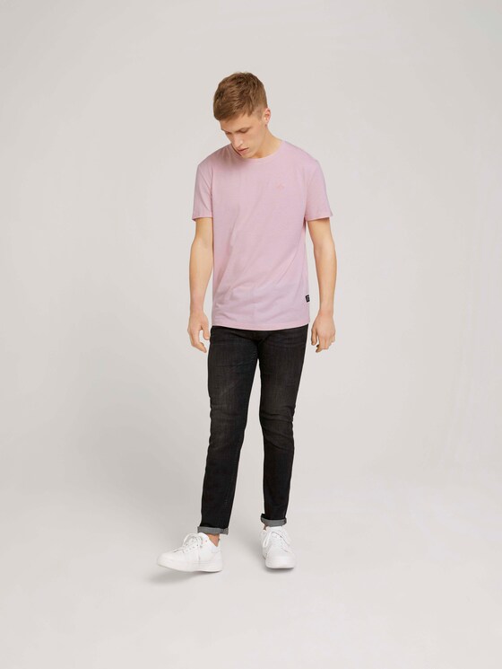 Strukturiertes T-Shirt - Männer - soft peach skin melange Strukturiertes T-Shirt - Männer - soft peach skin melange - 3 - TOM TAILOR Denim