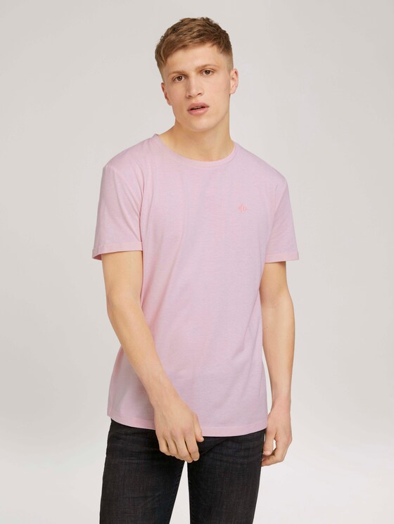 Strukturiertes T-Shirt - Männer - soft peach skin melange Strukturiertes T-Shirt - Männer - soft peach skin melange - 5 - TOM TAILOR Denim
