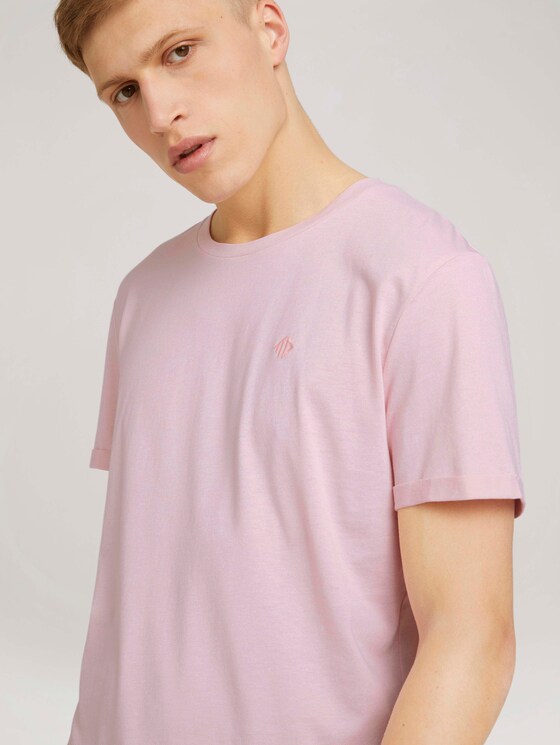 Strukturiertes T-Shirt - Männer - soft peach skin melange Strukturiertes T-Shirt - Männer - soft peach skin melange - 9 - TOM TAILOR Denim