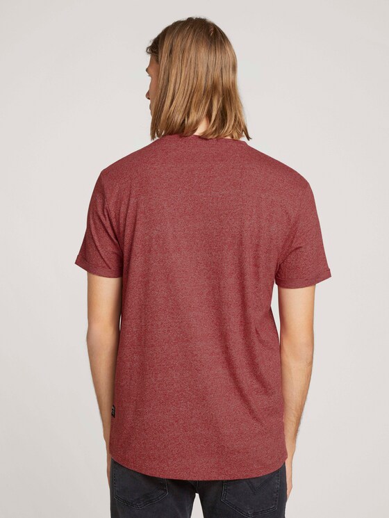 Strukturiertes T-Shirt - Männer - burned cordovan red melange Strukturiertes T-Shirt - Männer - burned cordovan red melange - 2 - TOM TAILOR Denim