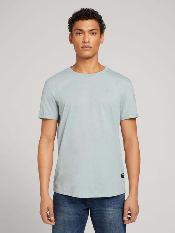 Strukturiertes T-Shirt - Männer - whiite moss melange Strukturiertes T-Shirt - Männer - whiite moss melange - 1 - TOM TAILOR Denim