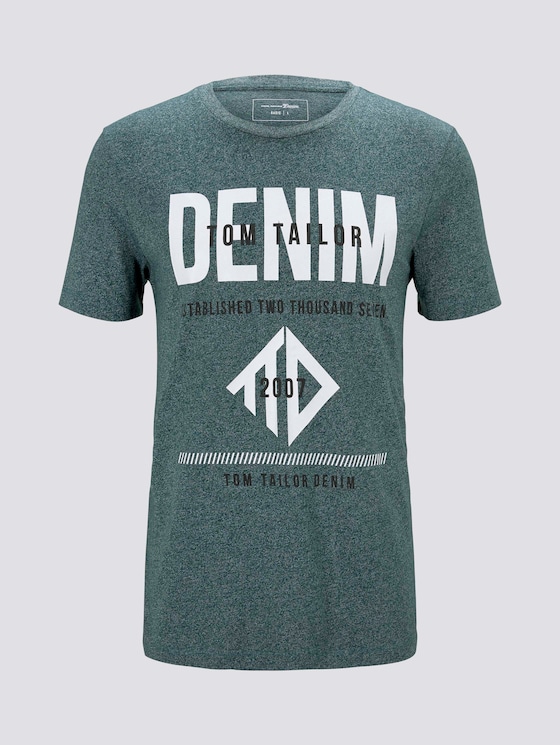 T-Shirt mit Logo Print - Männer - Deep Green Lake Non-Solid T-Shirt mit Logo Print - Männer - Deep Green Lake Non-Solid - 7 - TOM TAILOR Denim