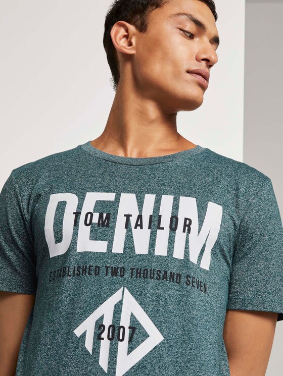 T-Shirt mit Logo Print - Männer - Deep Green Lake Non-Solid T-Shirt mit Logo Print - Männer - Deep Green Lake Non-Solid - 9 - TOM TAILOR Denim