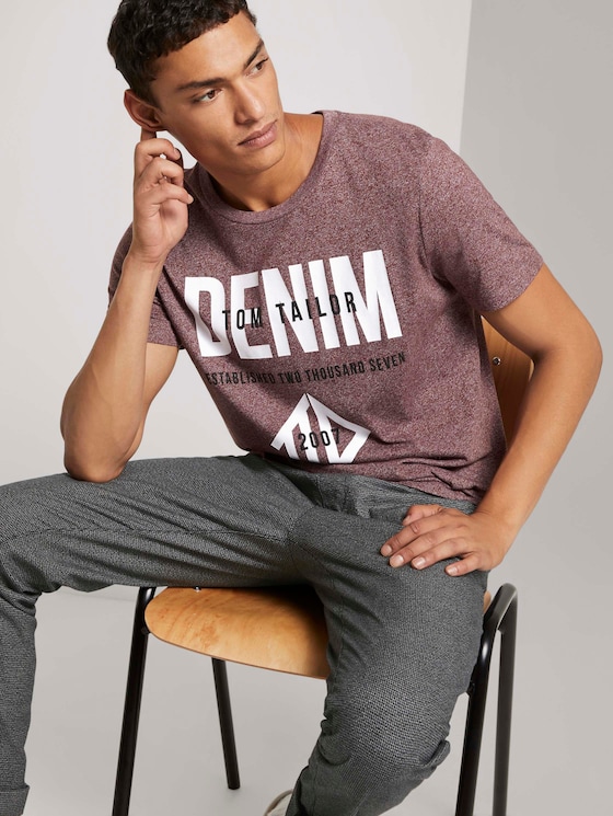 T-Shirt mit Logo Print - Männer - Decadent Bordeaux Non-Solid T-Shirt mit Logo Print - Männer - Decadent Bordeaux Non-Solid - 5 - TOM TAILOR Denim