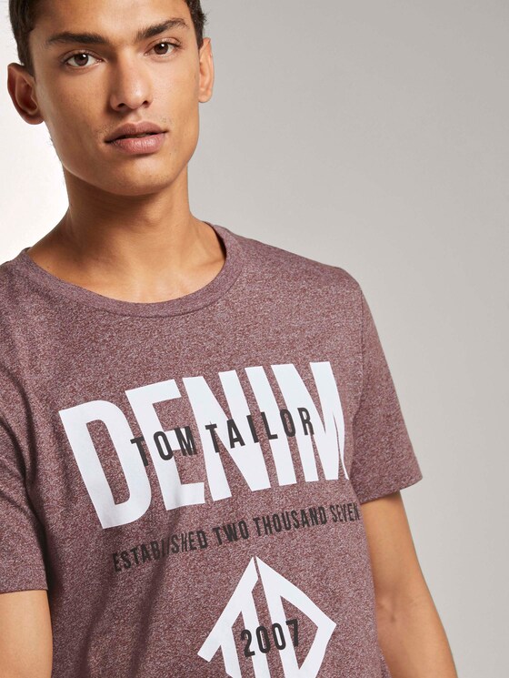 T-Shirt mit Logo Print - Männer - Decadent Bordeaux Non-Solid T-Shirt mit Logo Print - Männer - Decadent Bordeaux Non-Solid - 9 - TOM TAILOR Denim
