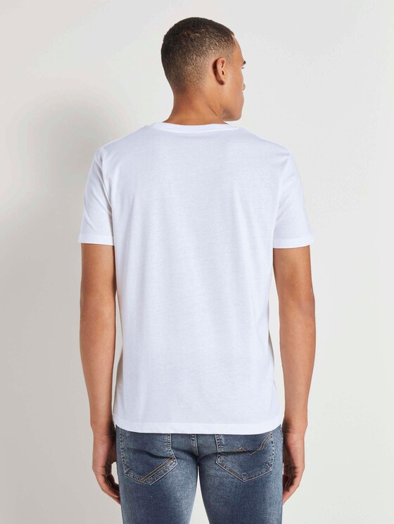 T-Shirt mit Logo Print - Männer - White T-Shirt mit Logo Print - Männer - White - 2 - TOM TAILOR Denim