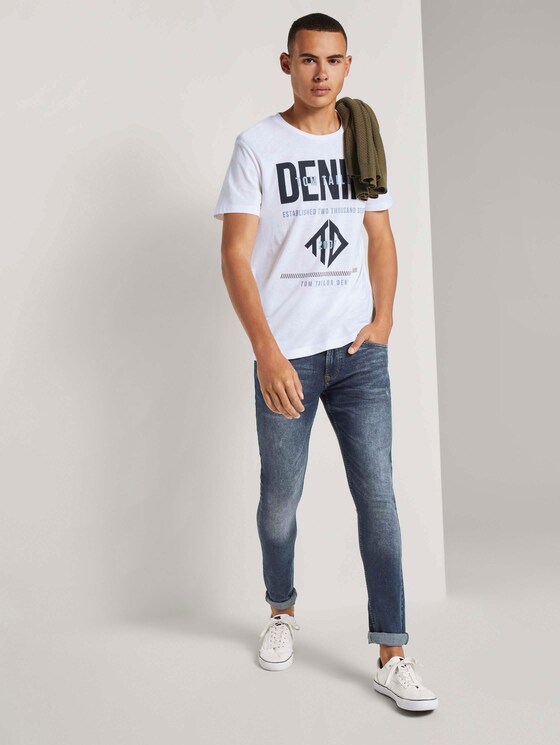 T-Shirt mit Logo Print - Männer - White T-Shirt mit Logo Print - Männer - White - 3 - TOM TAILOR Denim