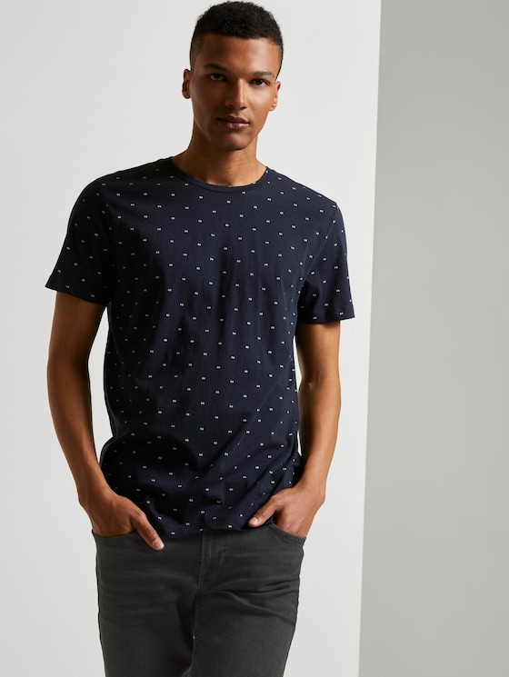 Print T-Shirt aus Organic Cotton - Männer - navy small element print Print T-Shirt aus Organic Cotton - Männer - navy small element print - 5 - TOM TAILOR Denim