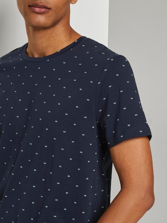 Print T-Shirt aus Organic Cotton - Männer - navy small element print Print T-Shirt aus Organic Cotton - Männer - navy small element print - 9 - TOM TAILOR Denim