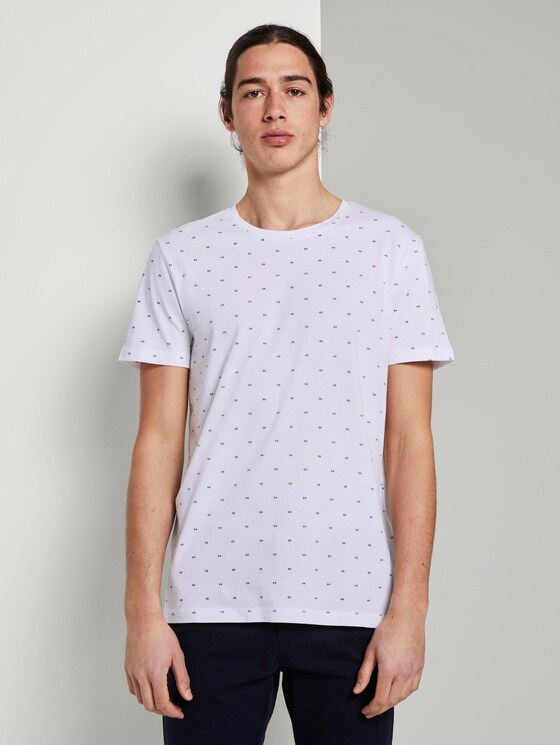 Print T-shirt - Men - white small element print Print T-shirt - Men - white small element print - 1 - TOM TAILOR Denim