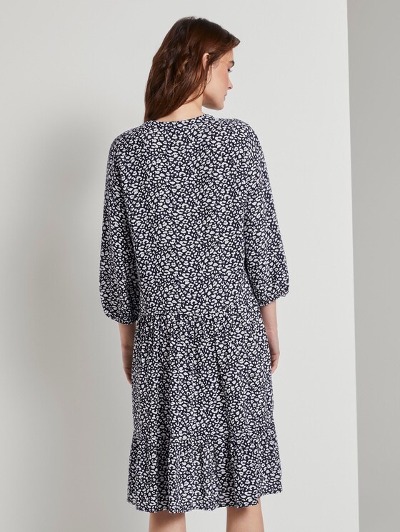 Nena & Larissa: Gemustertes Kleid mit Volants - Frauen - navy small leo design Nena & Larissa: Gemustertes Kleid mit Volants - Frauen - navy small leo design - 2 - TOM TAILOR