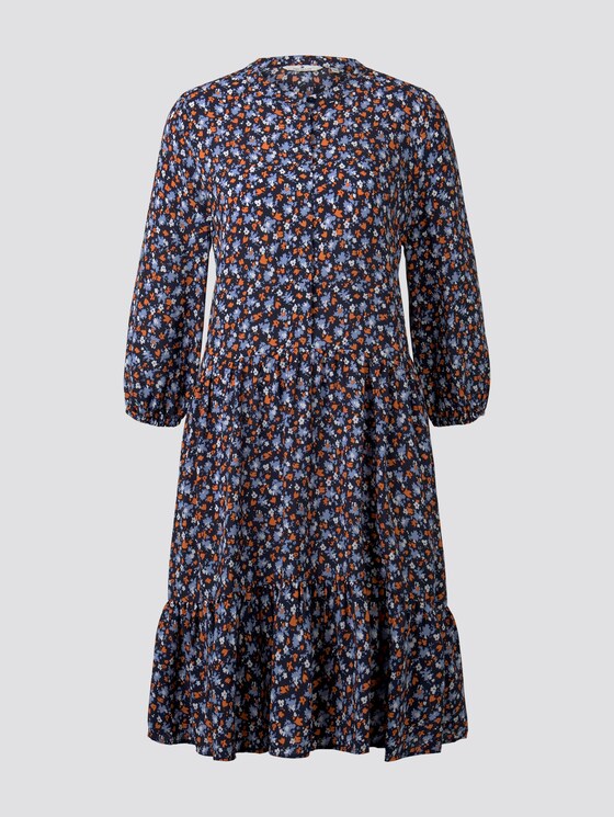 Nena & Larissa: Crepe-look dress - Women - navy floral design Nena & Larissa: Crepe-look dress - Women - navy floral design - 7 - TOM TAILOR