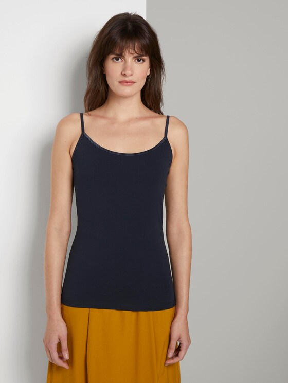 Basic Top mit verstellbaren Spaghetti-Trägern - Frauen - Sky Captain Blue Basic Top mit verstellbaren Spaghetti-Trägern - Frauen - Sky Captain Blue - 1 - Mine to five