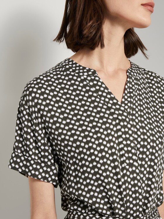 T-Shirt-Kleid mit Bindegürtel - Frauen - khaki dot design T-Shirt-Kleid mit Bindegürtel - Frauen - khaki dot design - 10 - TOM TAILOR