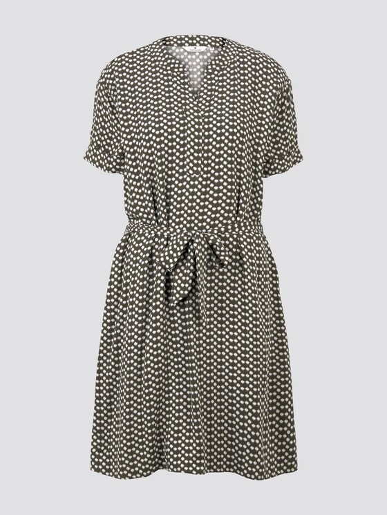 T-Shirt-Kleid mit Bindegürtel - Frauen - khaki dot design T-Shirt-Kleid mit Bindegürtel - Frauen - khaki dot design - 7 - TOM TAILOR