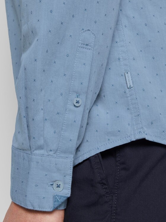 Gemustertes Hemd mit Button-Down-Kragen - Männer - blue white with dobby twill Gemustertes Hemd mit Button-Down-Kragen - Männer - blue white with dobby twill - 9 - TOM TAILOR