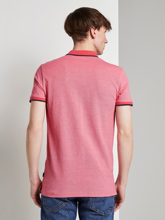 Strukturiertes Pique Poloshirt - Männer - Plain Red Melange Strukturiertes Pique Poloshirt - Männer - Plain Red Melange - 2 - TOM TAILOR Denim