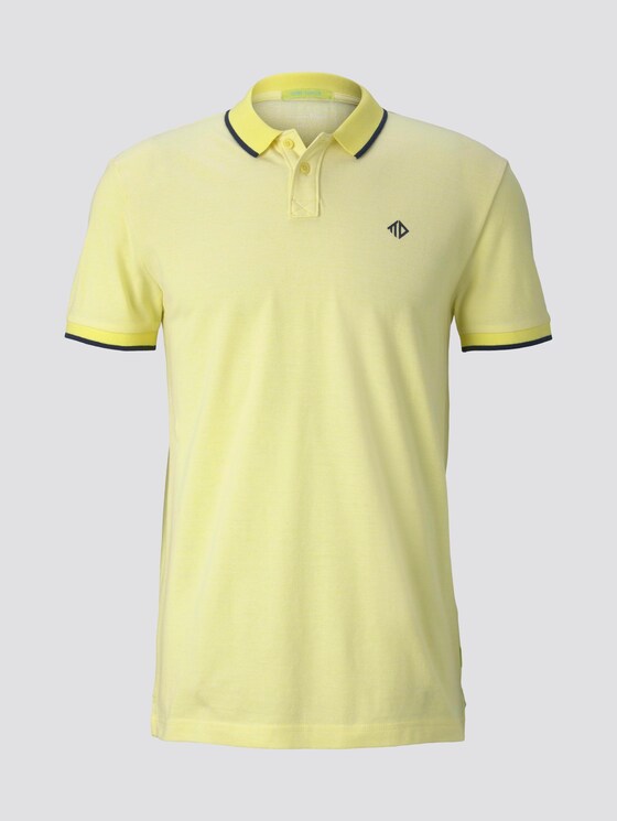 Strukturiertes Pique Poloshirt - Männer - canary light white base mel Strukturiertes Pique Poloshirt - Männer - canary light white base mel - 7 - TOM TAILOR Denim