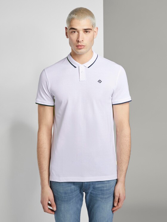 Strukturiertes Pique Poloshirt - Männer - White Strukturiertes Pique Poloshirt - Männer - White - 1 - TOM TAILOR Denim