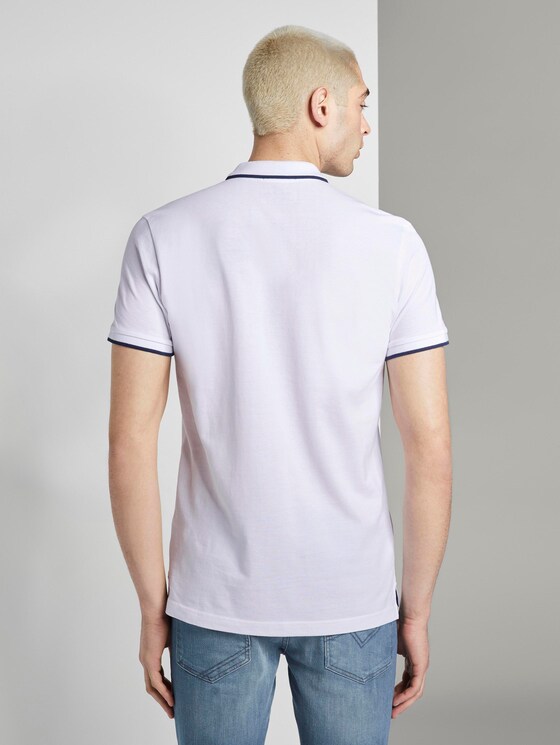 Strukturiertes Pique Poloshirt - Männer - White Strukturiertes Pique Poloshirt - Männer - White - 2 - TOM TAILOR Denim