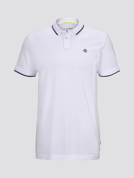 Strukturiertes Pique Poloshirt - Männer - White Strukturiertes Pique Poloshirt - Männer - White - 7 - TOM TAILOR Denim