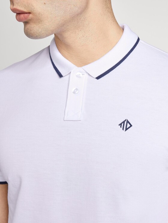 Strukturiertes Pique Poloshirt - Männer - White Strukturiertes Pique Poloshirt - Männer - White - 9 - TOM TAILOR Denim