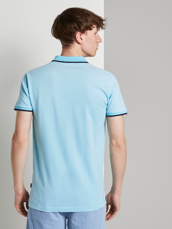 Strukturiertes Pique Poloshirt - Männer - soft sky blue melange Strukturiertes Pique Poloshirt - Männer - soft sky blue melange - 2 - TOM TAILOR Denim