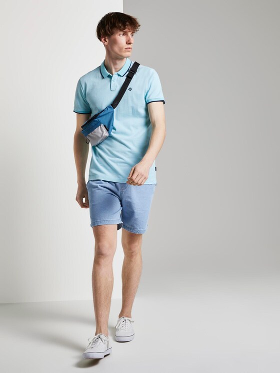 Strukturiertes Pique Poloshirt - Männer - soft sky blue melange Strukturiertes Pique Poloshirt - Männer - soft sky blue melange - 3 - TOM TAILOR Denim