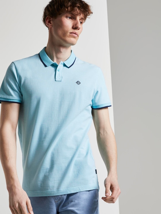 Strukturiertes Pique Poloshirt - Männer - soft sky blue melange Strukturiertes Pique Poloshirt - Männer - soft sky blue melange - 5 - TOM TAILOR Denim