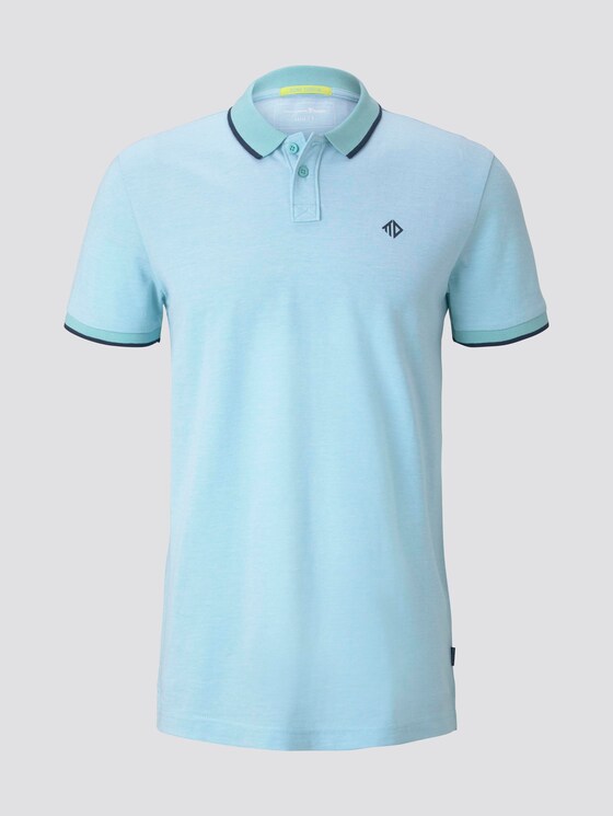 Strukturiertes Pique Poloshirt - Männer - soft sky blue melange Strukturiertes Pique Poloshirt - Männer - soft sky blue melange - 7 - TOM TAILOR Denim