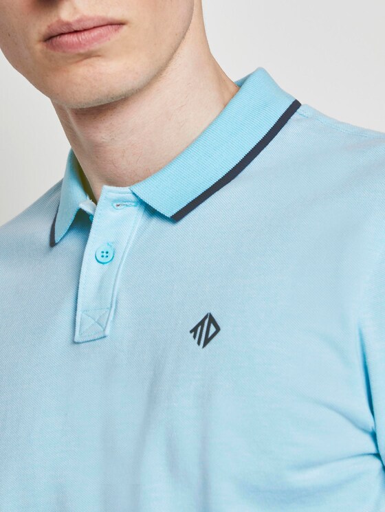 Strukturiertes Pique Poloshirt - Männer - soft sky blue melange Strukturiertes Pique Poloshirt - Männer - soft sky blue melange - 9 - TOM TAILOR Denim