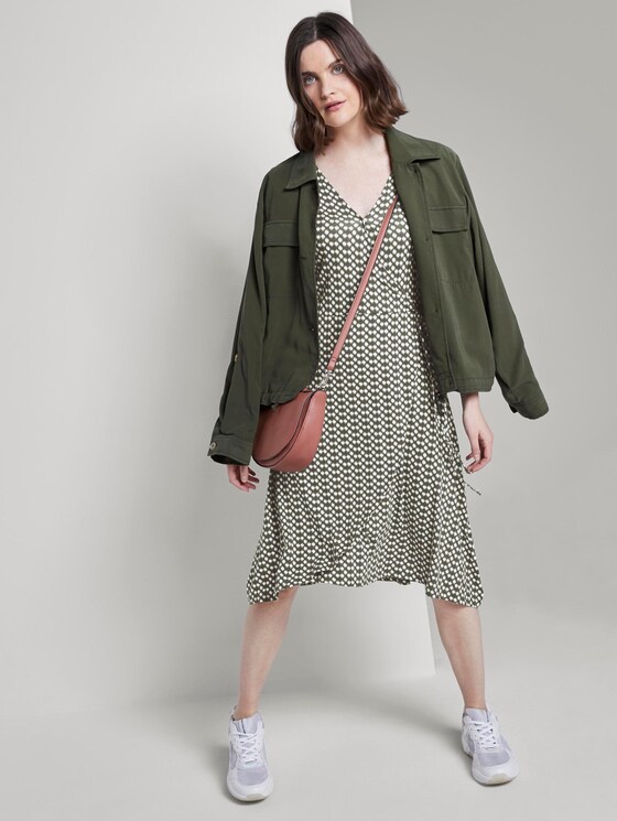 Patterned jersey wrap dress - Women - khaki dot design Patterned jersey wrap dress - Women - khaki dot design - 3 - TOM TAILOR