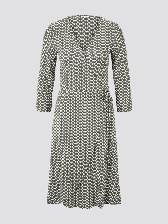 Patterned jersey wrap dress - Women - khaki dot design Patterned jersey wrap dress - Women - khaki dot design - 7 - TOM TAILOR