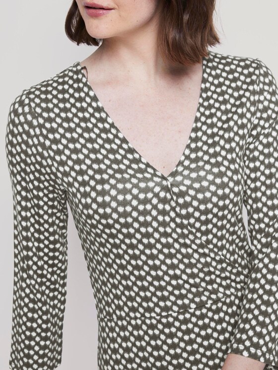 Patterned jersey wrap dress - Women - khaki dot design Patterned jersey wrap dress - Women - khaki dot design - 9 - TOM TAILOR