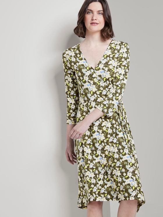 Gemustertes Jersey-Wickelkleid - Frauen - small khaki floral design Gemustertes Jersey-Wickelkleid - Frauen - small khaki floral design - 5 - TOM TAILOR