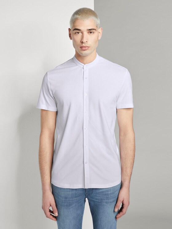 Basic Kurzarmhemd mit Mao-Kragen - Männer - White Basic Kurzarmhemd mit Mao-Kragen - Männer - White - 1 - TOM TAILOR Denim