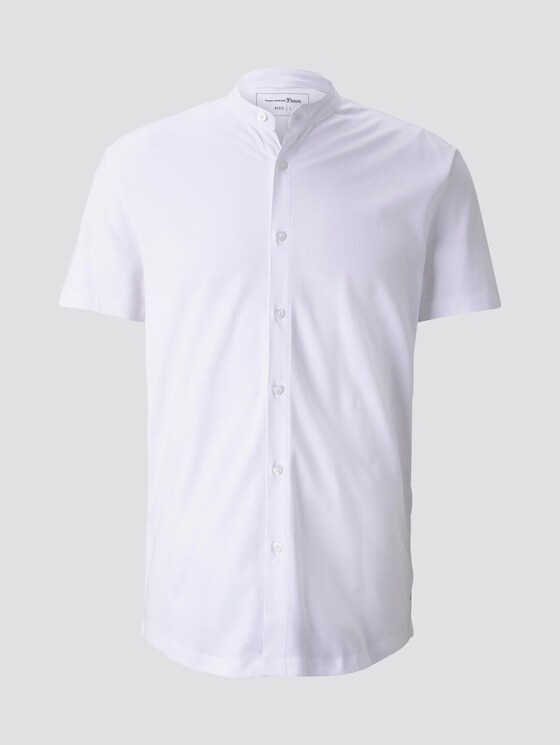 Basic Kurzarmhemd mit Mao-Kragen - Männer - White Basic Kurzarmhemd mit Mao-Kragen - Männer - White - 7 - TOM TAILOR Denim