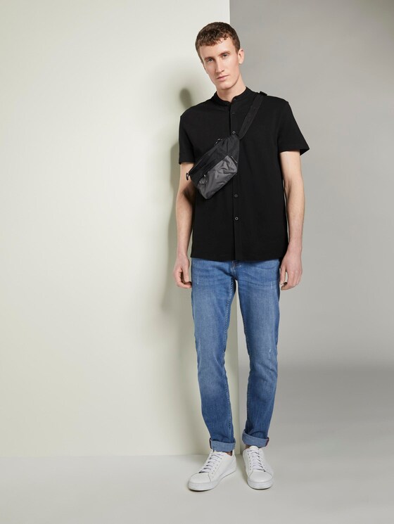 Basic Kurzarmhemd mit Mao-Kragen - Männer - Black Basic Kurzarmhemd mit Mao-Kragen - Männer - Black - 3 - TOM TAILOR Denim