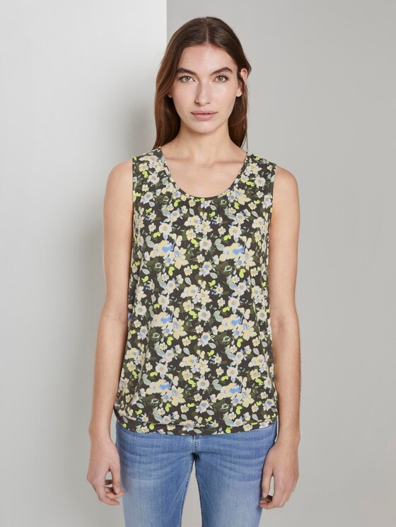 Fließendes Jersey-Top - Frauen - small khaki floral design Fließendes Jersey-Top - Frauen - small khaki floral design - 1 - TOM TAILOR