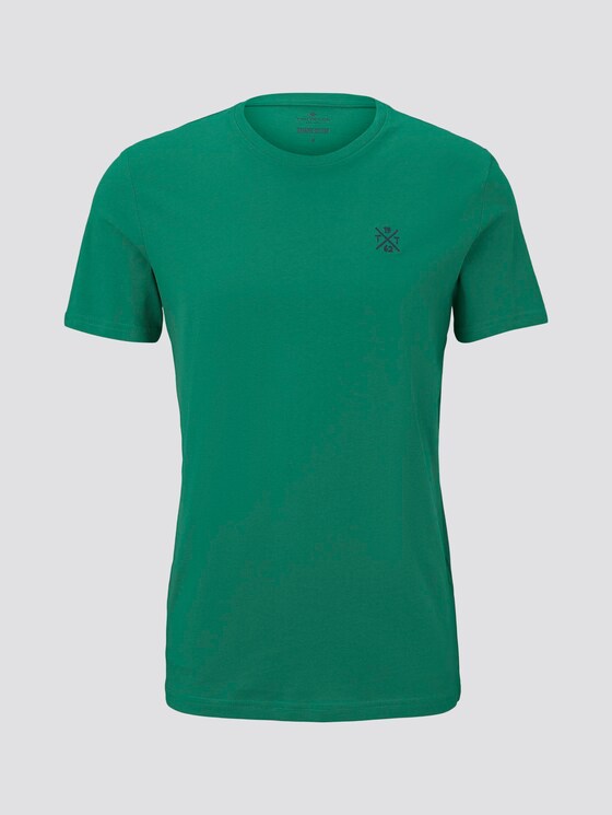 Basic T-Shirt mit Logo-Stickerei - Männer - rich meadow green Basic T-Shirt mit Logo-Stickerei - Männer - rich meadow green - 7 - TOM TAILOR