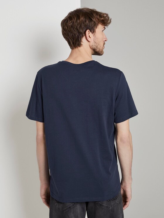 Basic T-Shirt mit V-Ausschnitt - Männer - Black Iris Blue Basic T-Shirt mit V-Ausschnitt - Männer - Black Iris Blue - 2 - TOM TAILOR