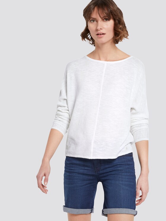 Strukturierter Strickpullover - Frauen - Whisper White Strukturierter Strickpullover - Frauen - Whisper White - 5 - TOM TAILOR