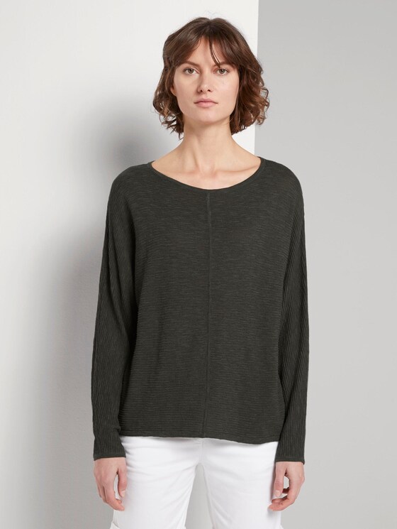 Strukturierter Strickpullover - Frauen - Woodland Green Strukturierter Strickpullover - Frauen - Woodland Green - 1 - TOM TAILOR