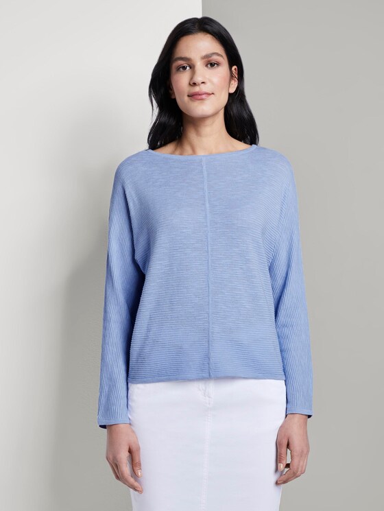 Strukturierter Strickpullover - Frauen - Parisienne Blue Strukturierter Strickpullover - Frauen - Parisienne Blue - 1 - TOM TAILOR
