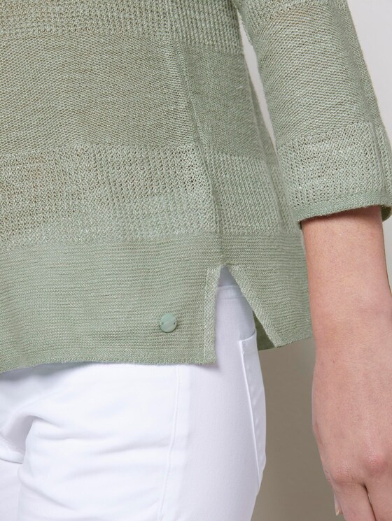 Pullover mit Streifenstruktur aus Leinengemisch - Frauen - Fresh Mint Green Pullover mit Streifenstruktur aus Leinengemisch - Frauen - Fresh Mint Green - 10 - TOM TAILOR