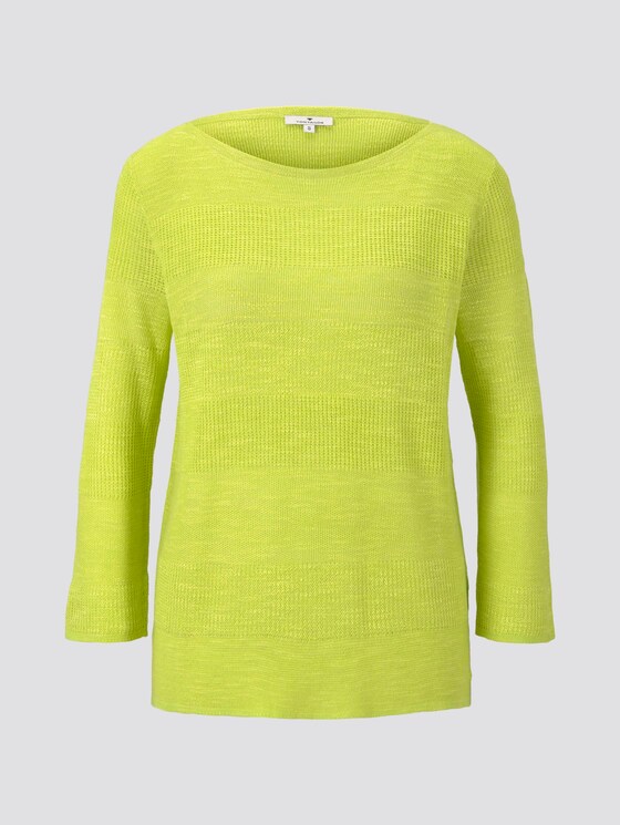 Pullover mit Streifenstruktur aus Leinengemisch - Frauen - citrus green Pullover mit Streifenstruktur aus Leinengemisch - Frauen - citrus green - 7 - TOM TAILOR